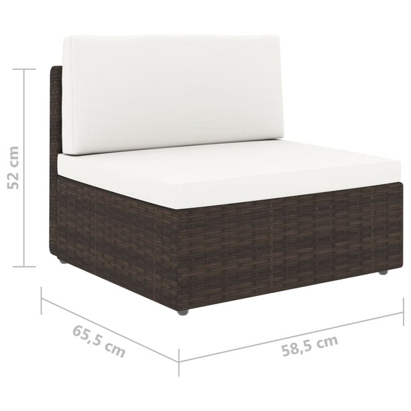 10-tlg. Garten-Lounge-Set Poly Rattan Braun