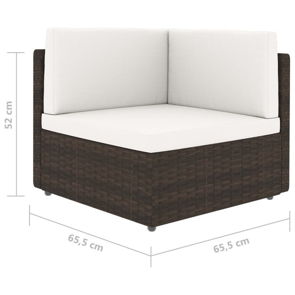 10-tlg. Garten-Lounge-Set Poly Rattan Braun