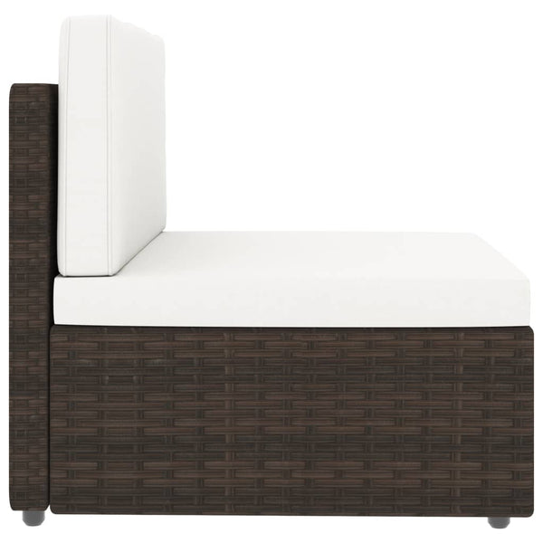 10-tlg. Garten-Lounge-Set Poly Rattan Braun