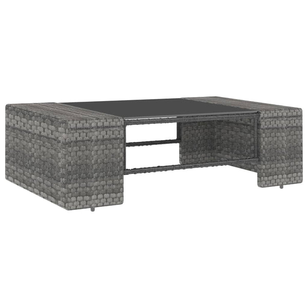 6-tlg. Garten-Lounge-Set Poly Rattan Grau