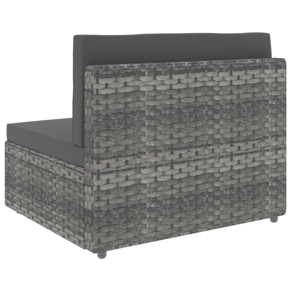 6-tlg. Garten-Lounge-Set Poly Rattan Grau