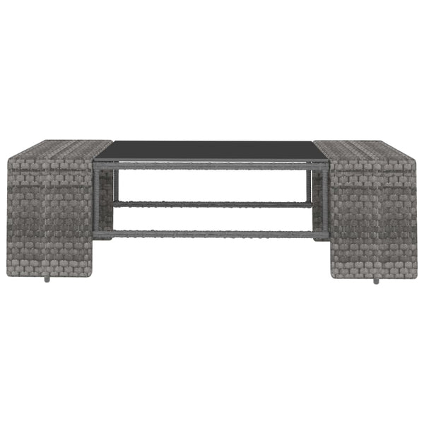 4-tlg. Garten-Lounge-Set Poly Rattan Grau