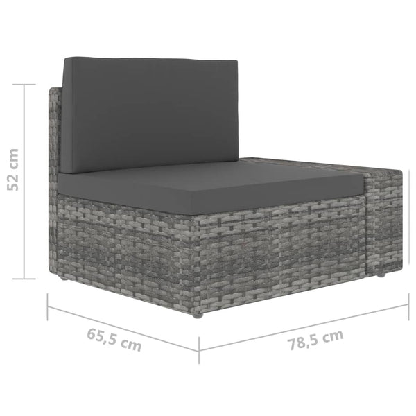 8-tlg. Garten-Lounge-Set Poly Rattan Grau