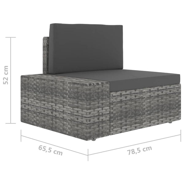 8-tlg. Garten-Lounge-Set Poly Rattan Grau