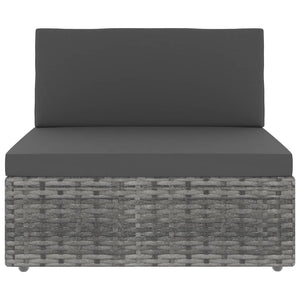 8-tlg. Garten-Lounge-Set Poly Rattan Grau