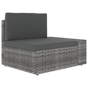 8-tlg. Garten-Lounge-Set Poly Rattan Grau