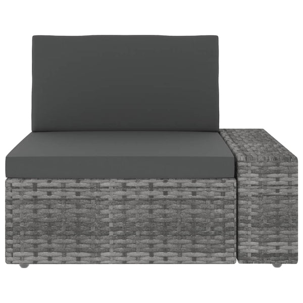 8-tlg. Garten-Lounge-Set Poly Rattan Grau