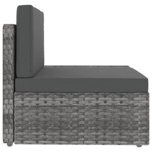 8-tlg. Garten-Lounge-Set Poly Rattan Grau