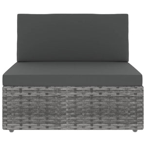 8-tlg. Garten-Lounge-Set Poly Rattan Grau