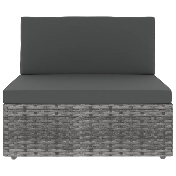 8-tlg. Garten-Lounge-Set Poly Rattan Grau