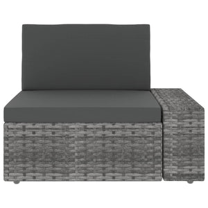 8-tlg. Garten-Lounge-Set Poly Rattan Grau