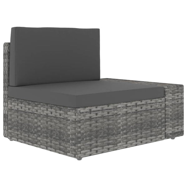 8-tlg. Garten-Lounge-Set Poly Rattan Grau