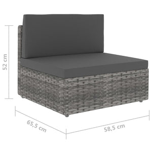 4-tlg. Garten-Lounge-Set Poly Rattan Grau