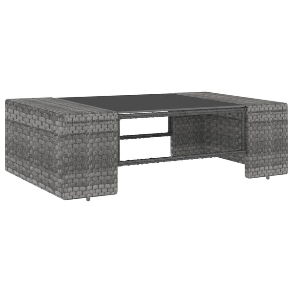 vidaXL Salon de jardin 10 pcs en résine tressée Gris