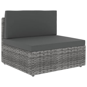 vidaXL Salon de jardin 10 pcs en résine tressée Gris