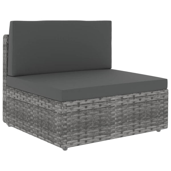 vidaXL Salon de jardin 10 pcs en résine tressée Gris