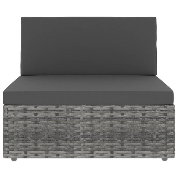 vidaXL Salon de jardin 10 pcs en résine tressée Gris
