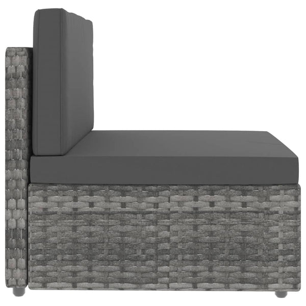 vidaXL Salon de jardin 10 pcs en résine tressée Gris