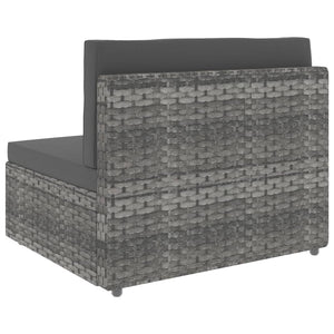vidaXL Salon de jardin 10 pcs en résine tressée Gris