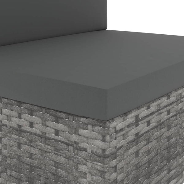 vidaXL Salon de jardin 10 pcs en résine tressée Gris