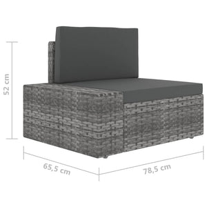 vidaXL Salon de jardin 10 pcs en résine tressée Gris