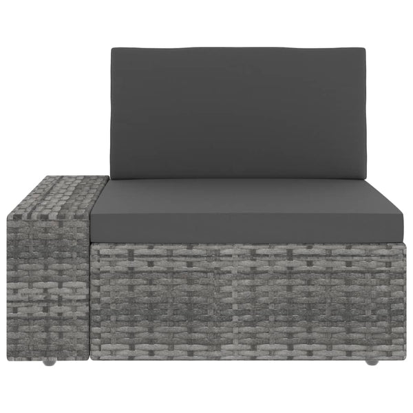 vidaXL Salon de jardin 10 pcs en résine tressée Gris