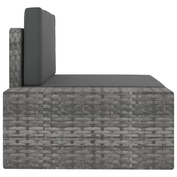 vidaXL Salon de jardin 10 pcs en résine tressée Gris