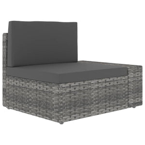 vidaXL Salon de jardin 10 pcs en résine tressée Gris