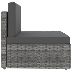 vidaXL Salon de jardin 10 pcs en résine tressée Gris