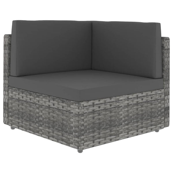 7-tlg. Garten-Lounge-Set Poly Rattan Grau