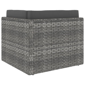 7-tlg. Garten-Lounge-Set Poly Rattan Grau