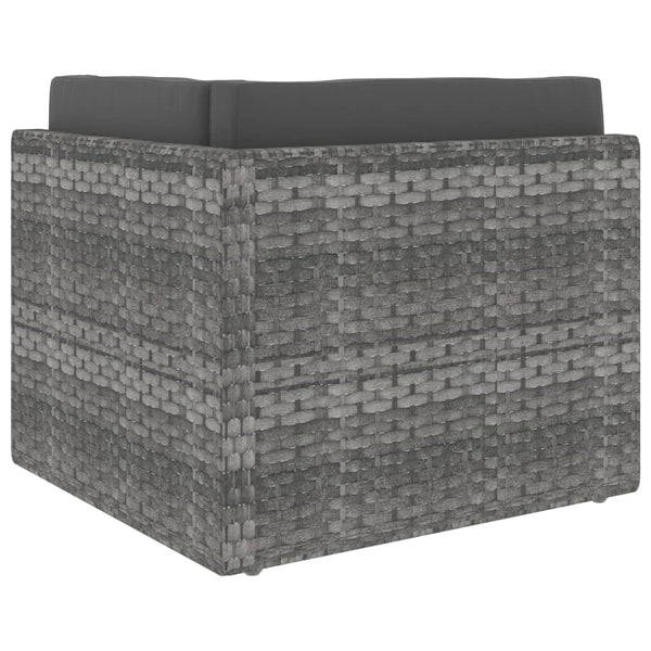 7-tlg. Garten-Lounge-Set Poly Rattan Grau