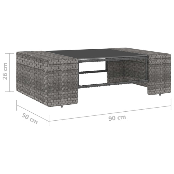 7-tlg. Garten-Lounge-Set Poly Rattan Grau