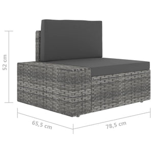 7-tlg. Garten-Lounge-Set Poly Rattan Grau