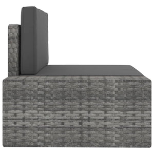 7-tlg. Garten-Lounge-Set Poly Rattan Grau
