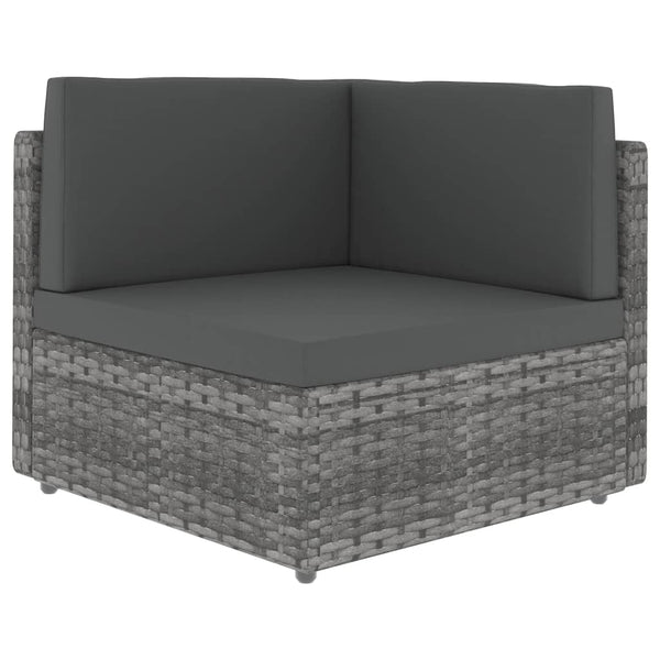 10-tlg. Garten-Lounge-Set Poly Rattan Grau
