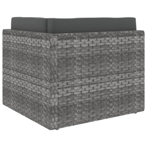 10-tlg. Garten-Lounge-Set Poly Rattan Grau