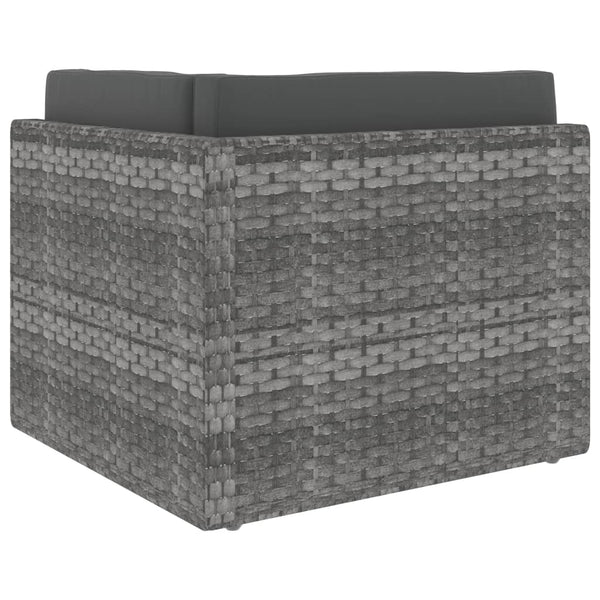 10-tlg. Garten-Lounge-Set Poly Rattan Grau