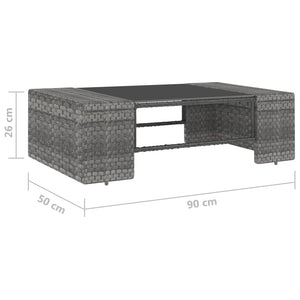 10-tlg. Garten-Lounge-Set Poly Rattan Grau