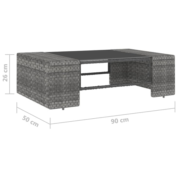 10-tlg. Garten-Lounge-Set Poly Rattan Grau