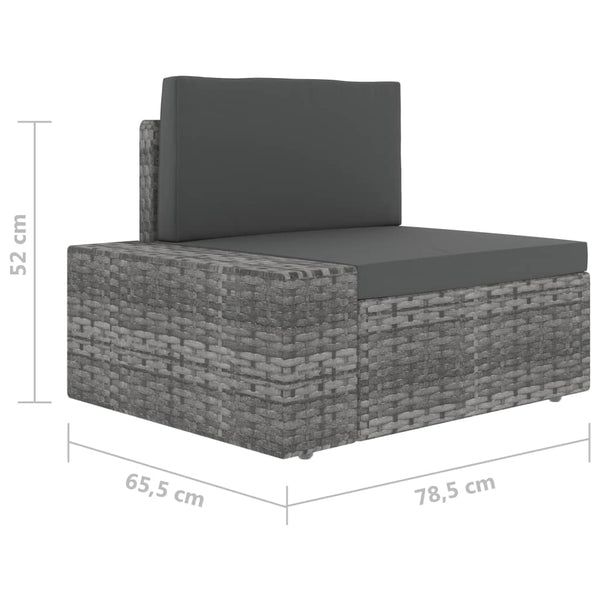 10-tlg. Garten-Lounge-Set Poly Rattan Grau
