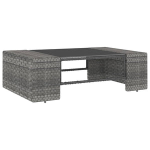 10-tlg. Garten-Lounge-Set Poly Rattan Grau