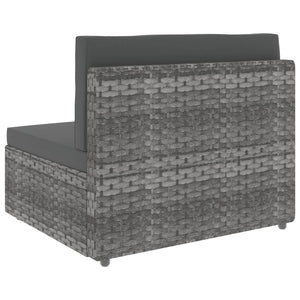 10-tlg. Garten-Lounge-Set Poly Rattan Grau