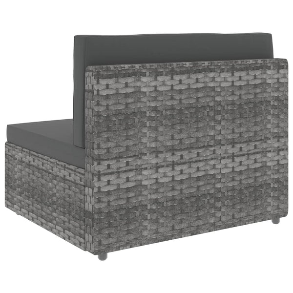 10-tlg. Garten-Lounge-Set Poly Rattan Grau