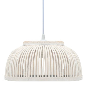 Pendelleuchte Bambus 40W 34x14,5 cm Halbrund E27