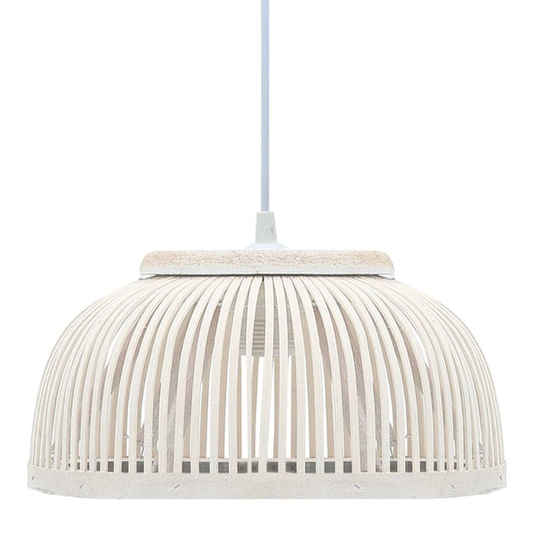 Pendelleuchte Bambus 40W 34x14,5 cm Halbrund E27
