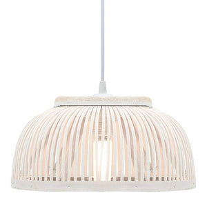 Pendelleuchte Bambus 40W 34x14,5 cm Halbrund E27