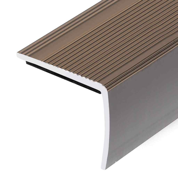 Treppenkantenprofil in L-Form 15 Stk. Aluminium 90 cm Braun