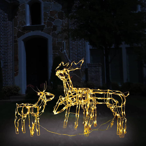 3-tlg. LED-Rentiere Set Weihnachtsdekoration 229 LEDs