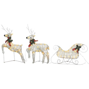 Weihnachtsdeko Rentier & Schlitten 60 LEDs Outdoor Golden